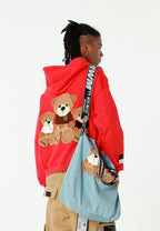 Bolso tote con osos Teddy y correa bandolera | MWM [PS_COLORS:BLUE]