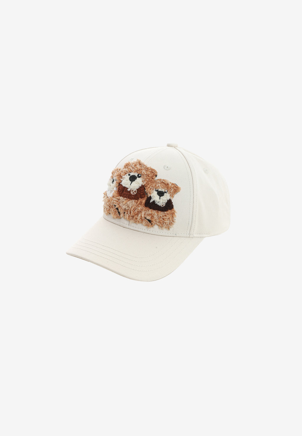 Gorra con osos Teddy de pelo en el frontal | MWM [PS_COLORS:ECRU]