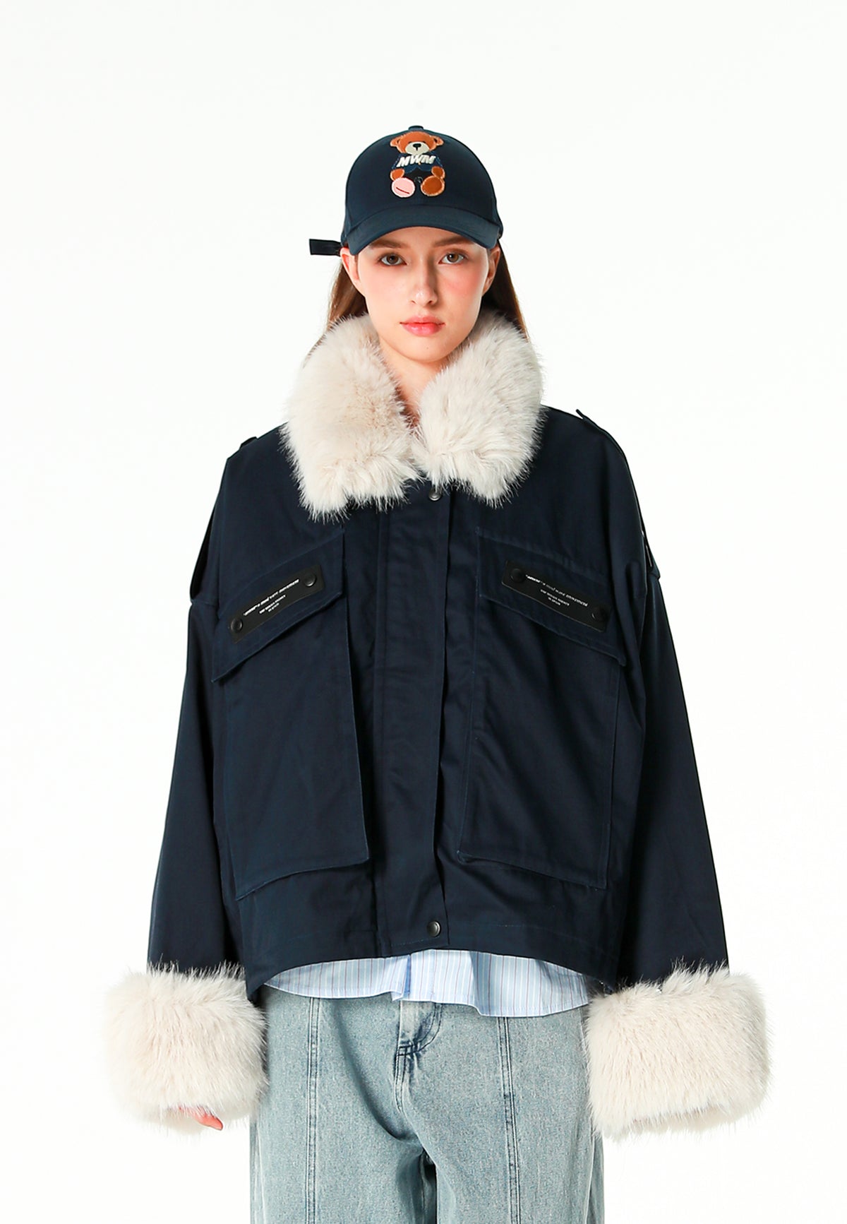 Gorra con parche de oso Teddy | MWM [PS_COLORS:NAVY]