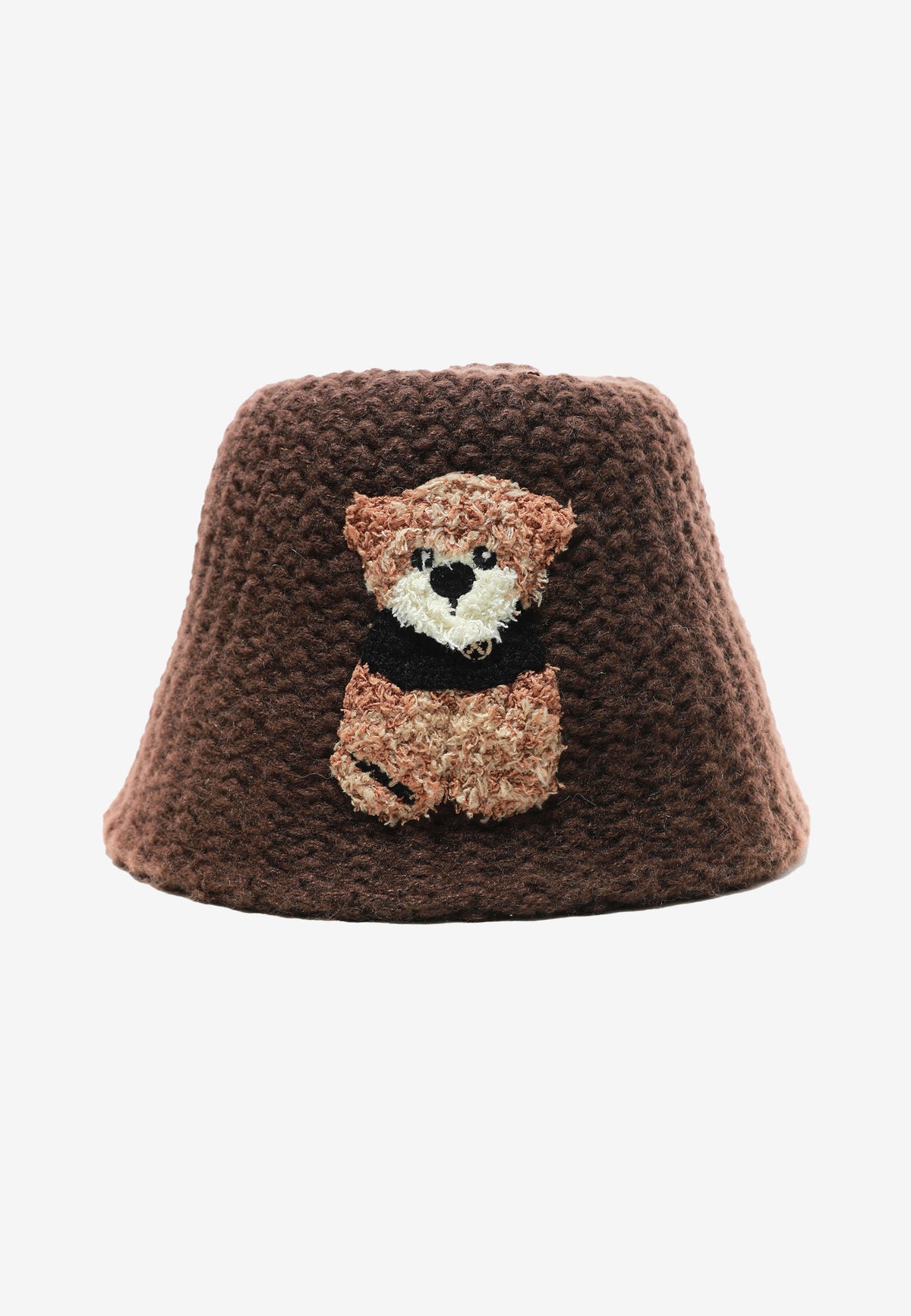 Gorro bucket de punto con oso Teddy | MWM [PS_COLORS:BROWN]