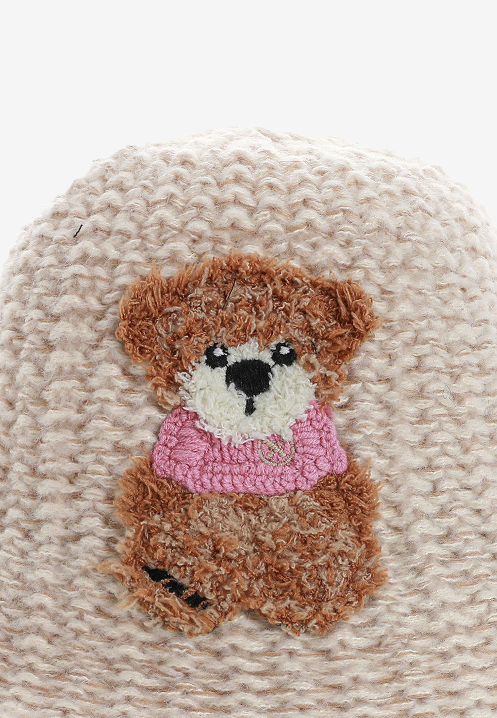 Gorro bucket de punto con oso Teddy | MWM [PS_COLORS:ECRU]