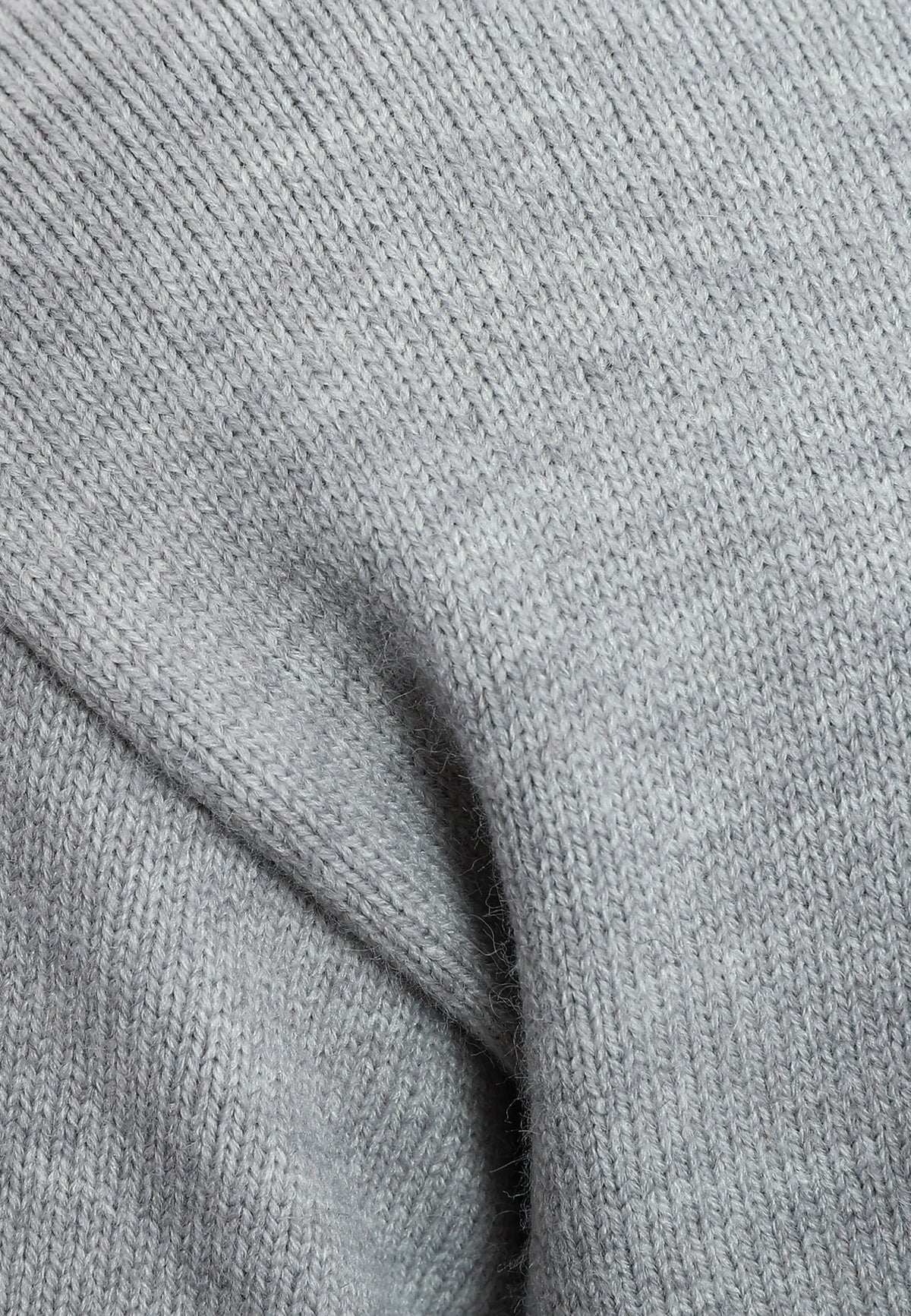 Jersey de mujer TEDDY corto de punto con parche Teddy texturizado en el frontal | MWM [PS_COLORS:GREY]