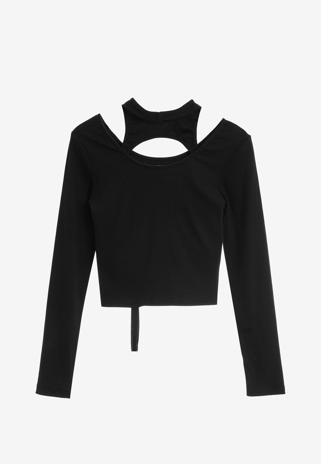 Top ajustado de manga larga con cuello cut-out y tirantes integrados | MWM [PS_COLORS:UNASSIGNED]