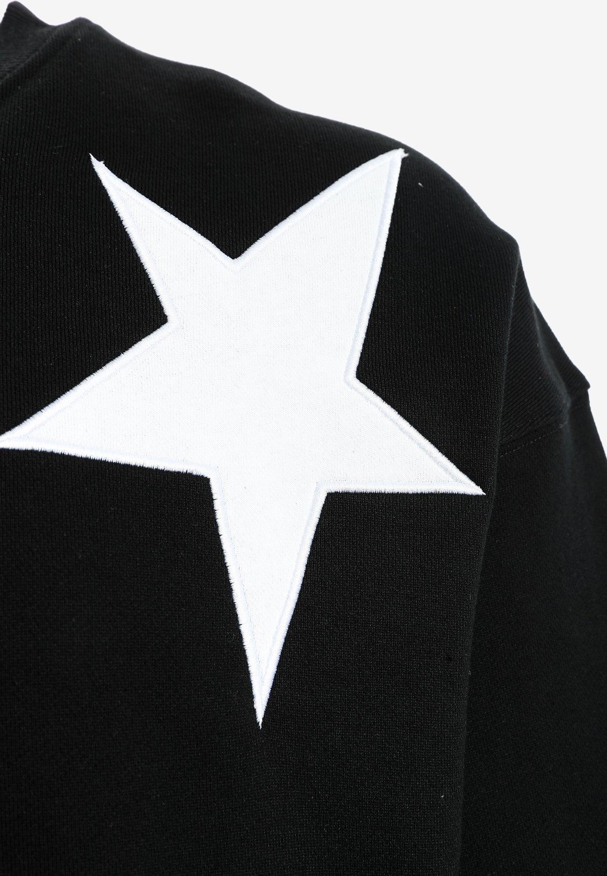 Sudadera Wings de corte relajado con estrellas frontales y doble parche de alas en la espalda | MWM [PS_COLORS:BLACK]