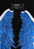 Sudadera Wings de corte relajado con estrellas frontales y doble parche de alas en la espalda | MWM [PS_COLORS:BLACK/BLUE]