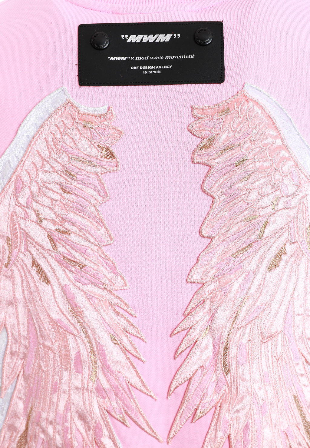 Sudadera Wings de corte relajado con estrellas frontales y doble parche de alas en la espalda | MWM [PS_COLORS:PINK]
