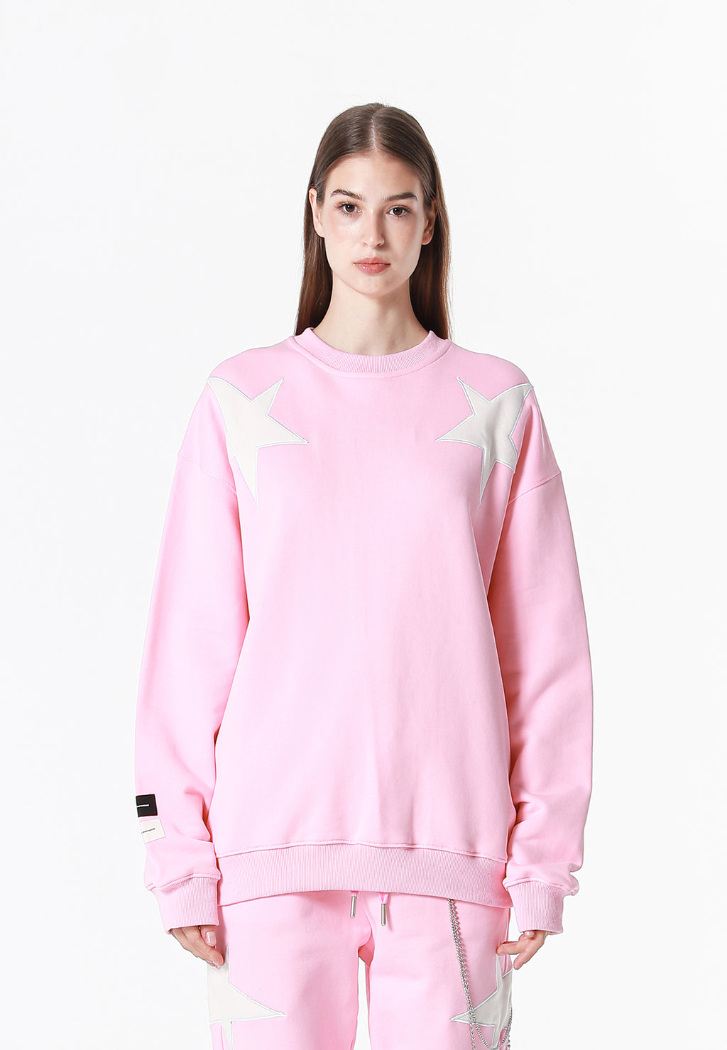 Sudadera Wings de corte relajado con estrellas frontales y doble parche de alas en la espalda | MWM [PS_COLORS:PINK]