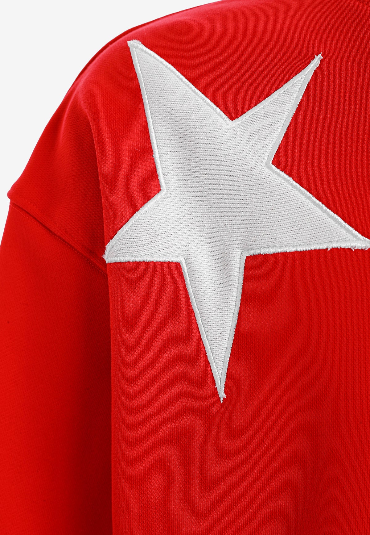 Sudadera Wings de corte relajado con estrellas frontales y doble parche de alas en la espalda | MWM [PS_COLORS:RED]