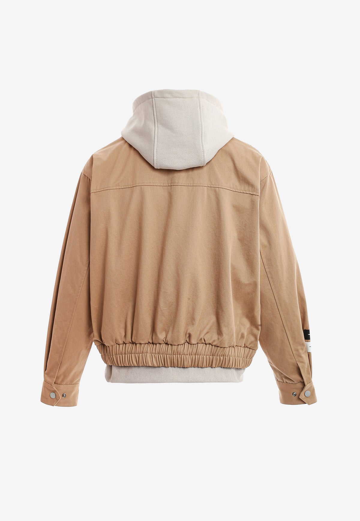 Chaqueta de doble capa con capucha interior y cremallera frontal | MWM [PS_COLORS:BEIGE]
