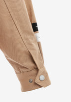 Chaqueta de doble capa con capucha interior y cremallera frontal | MWM [PS_COLORS:BEIGE]