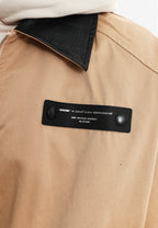 Chaqueta de doble capa con capucha interior y cremallera frontal | MWM [PS_COLORS:BEIGE]