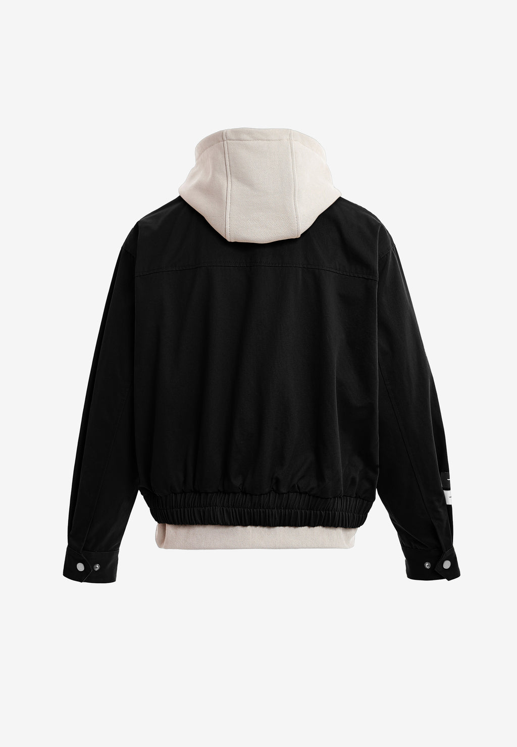 Chaqueta de doble capa con capucha interior y cremallera frontal | MWM [PS_COLORS:BLACK]