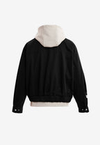 Chaqueta de doble capa con capucha interior y cremallera frontal | MWM [PS_COLORS:BLACK]