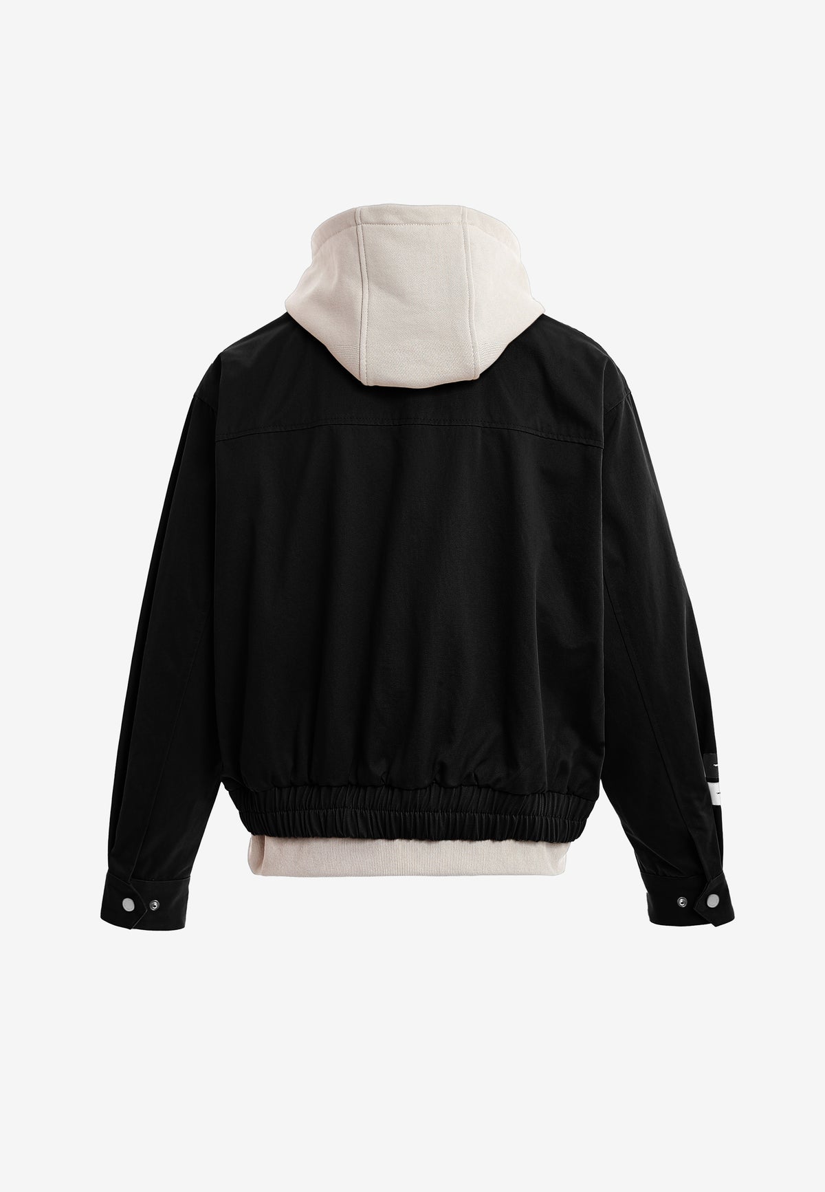 Chaqueta de doble capa con capucha interior y cremallera frontal | MWM [PS_COLORS:BLACK]