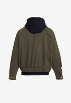 Chaqueta de doble capa con capucha interior y cremallera frontal | MWM [PS_COLORS:BROWN]