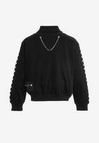 Chaqueta bomber vaquera con grandes bolsillos frontales y botones MWM en las mangas | MWM [PS_COLORS:BLACK]