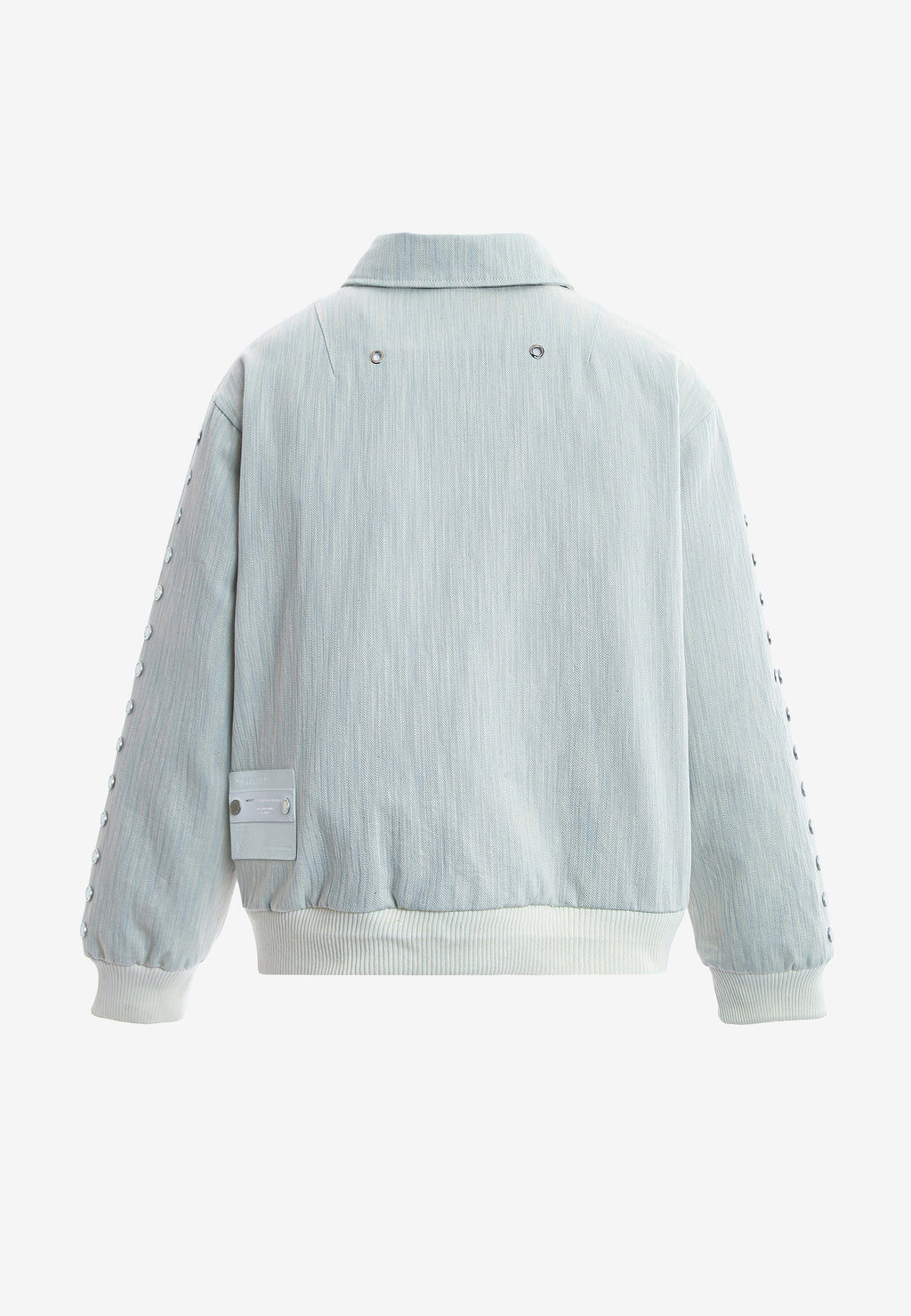 Chaqueta bomber vaquera con grandes bolsillos frontales y botones MWM en las mangas | MWM [PS_COLORS:ECRU-BLUE]