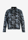 Chaqueta de trabajo jacquard de chenilla con brillo y cuello efecto piel | MWM [PS_COLORS:BLACK]