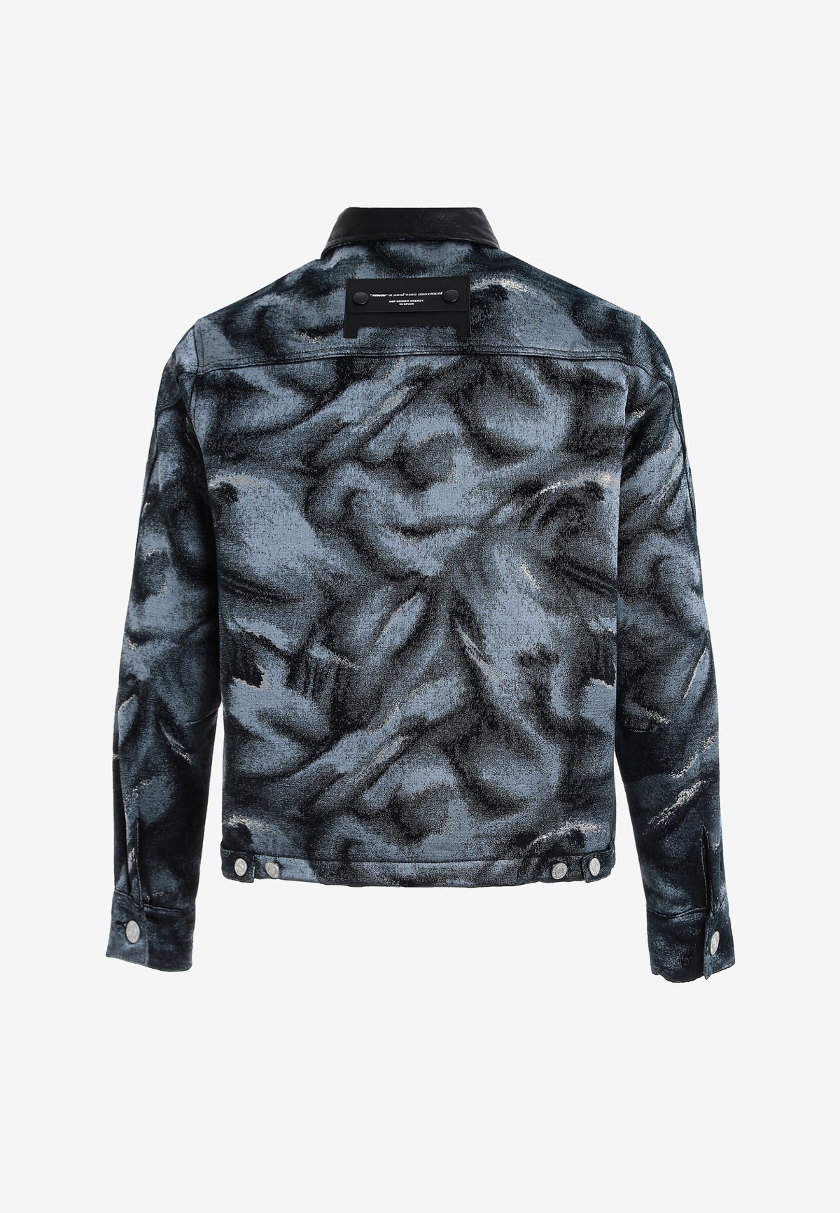 Chaqueta de trabajo jacquard de chenilla con brillo y cuello efecto piel | MWM [PS_COLORS:BLACK]