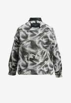 Chaqueta de trabajo jacquard de chenilla con brillo y cuello efecto piel | MWM [PS_COLORS:GREY]