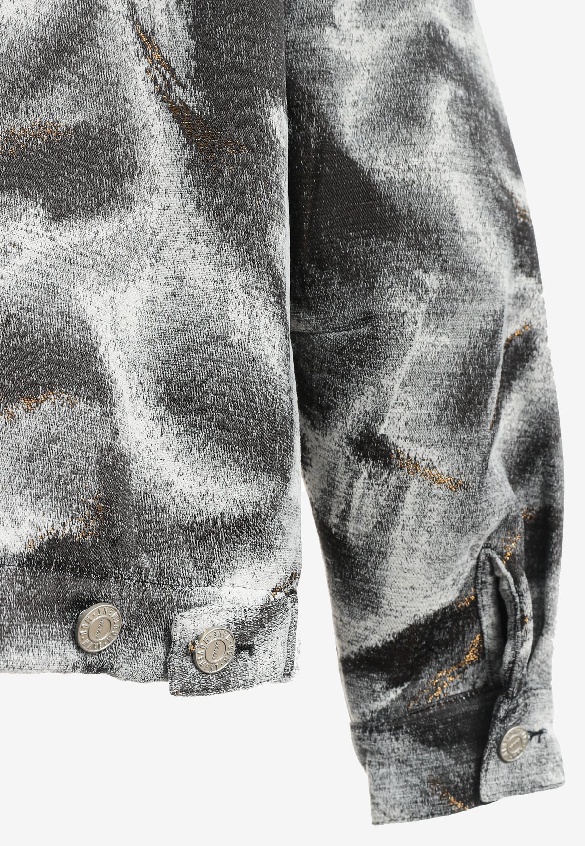 Chaqueta de trabajo jacquard de chenilla con brillo y cuello efecto piel | MWM [PS_COLORS:GREY]