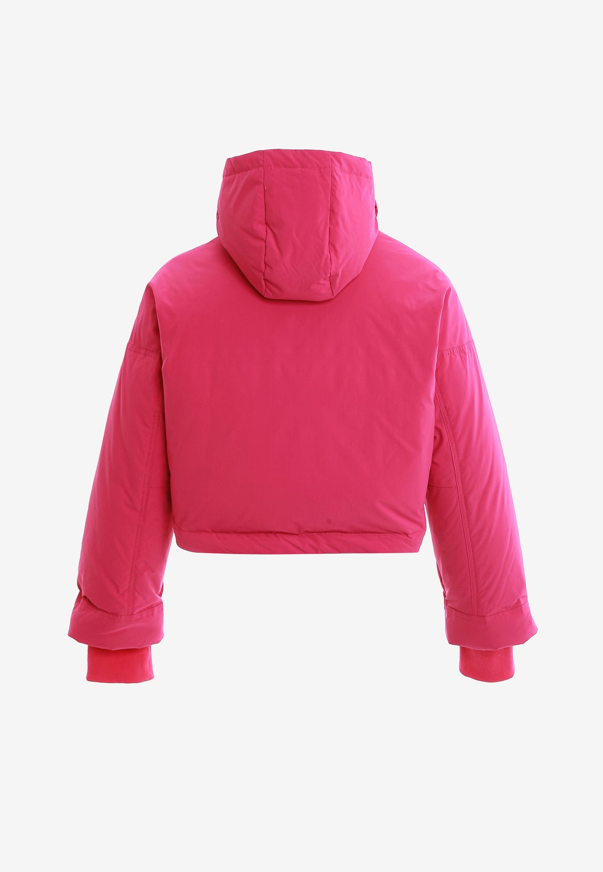 Abrigo puffer corto con multibolsillos técnicos y capucha | MWM [PS_COLORS:FUCHSIA]