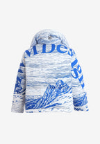 Abrigo puffer con paisaje full-print y cuello alto | MWM [PS_COLORS:BLUE]