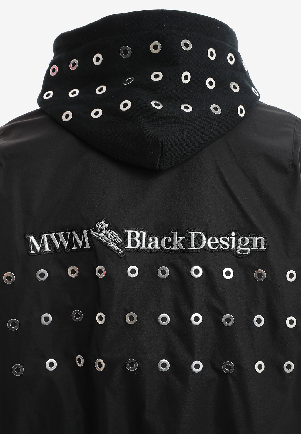 Chaqueta bomber Vanguard Dogs de doble capa con capucha y tachuelas | MWM [PS_COLORS:BLACK]