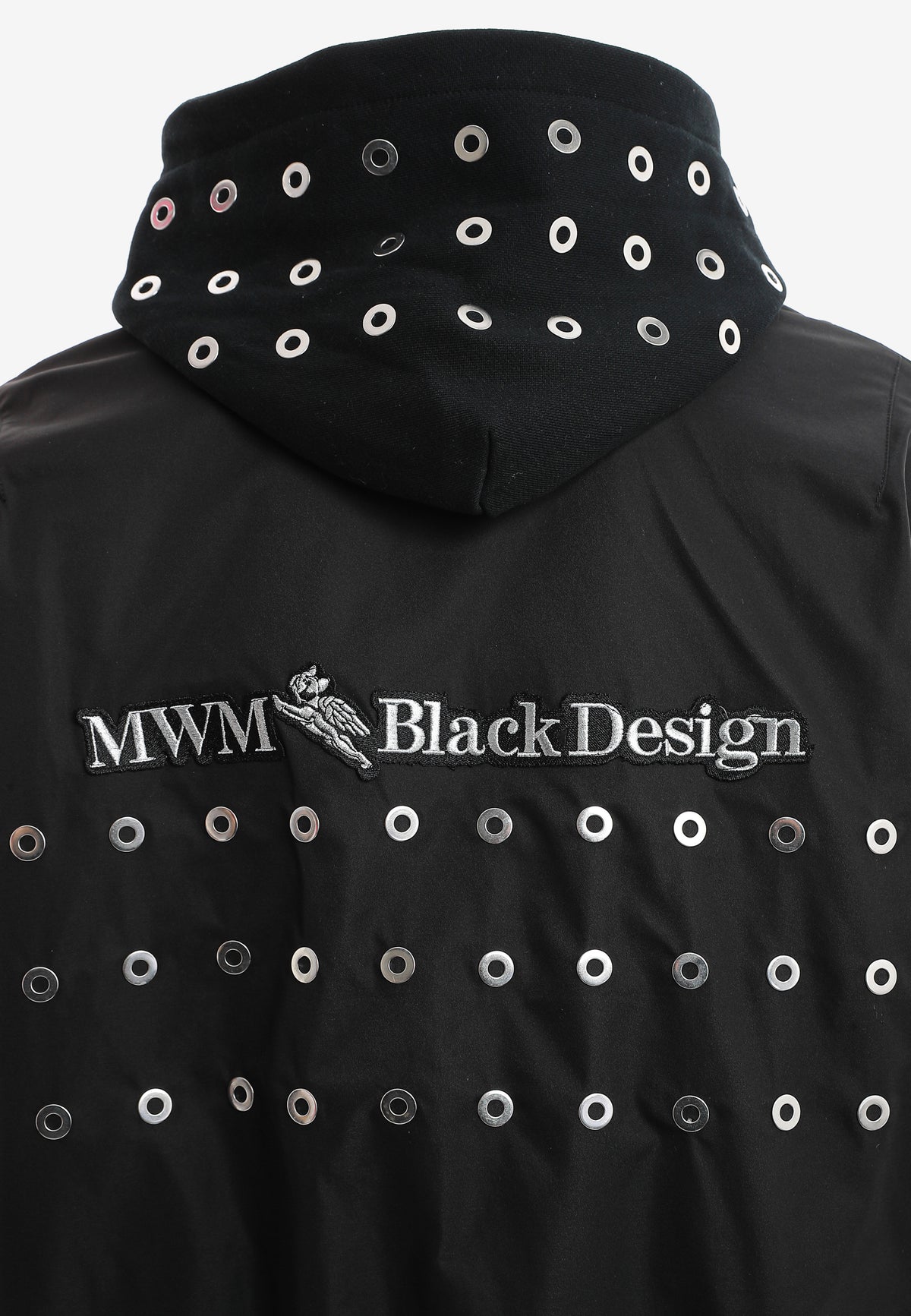 Chaqueta bomber Vanguard Dogs de doble capa con capucha y tachuelas | MWM [PS_COLORS:BLACK]