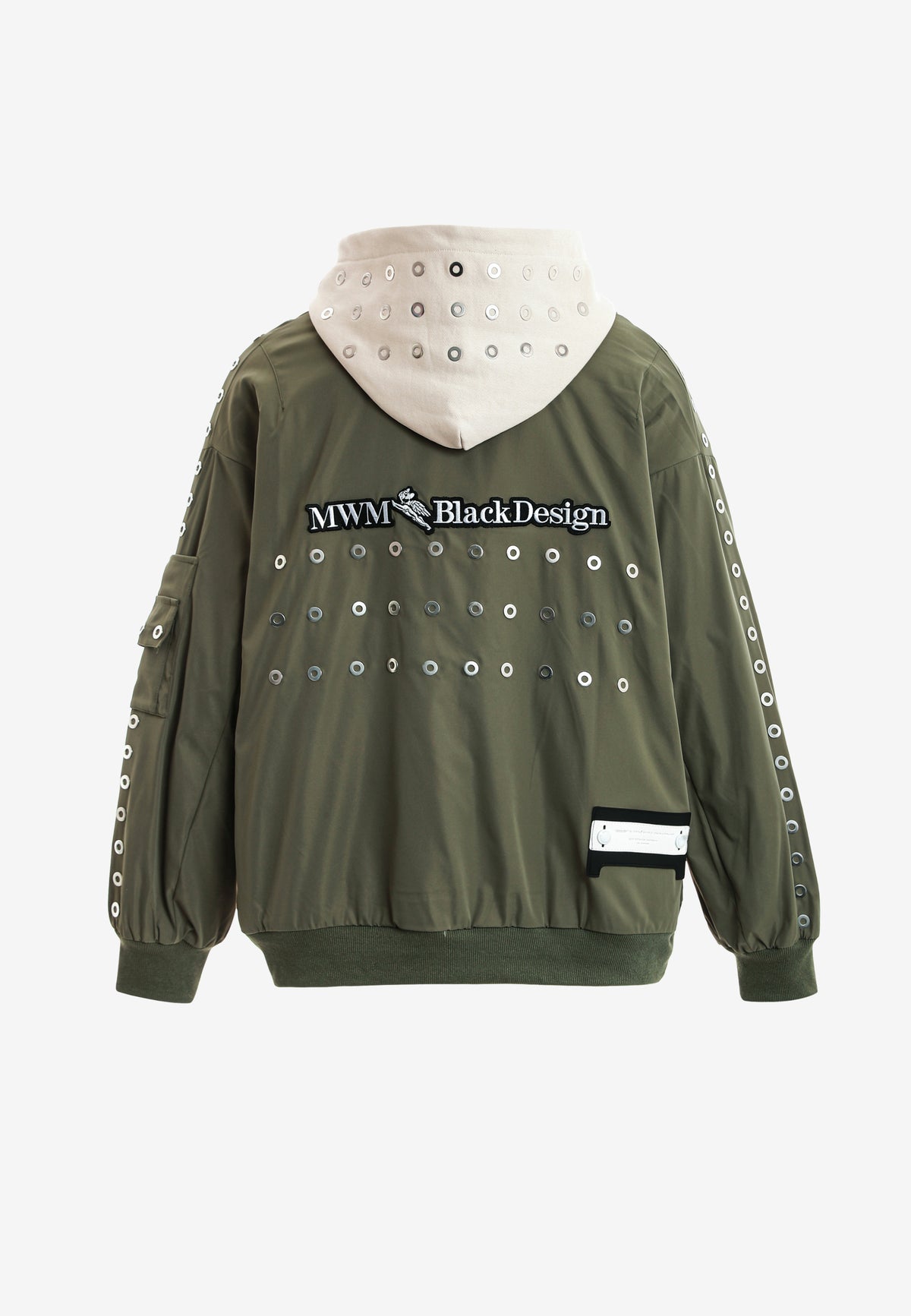 Chaqueta bomber Vanguard Dogs de doble capa con capucha y tachuelas | MWM [PS_COLORS:GREEN]