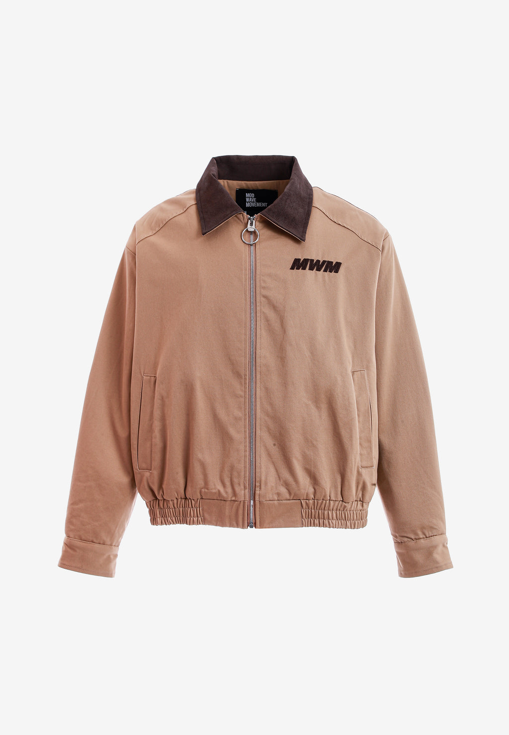 Chaqueta Harrington de canvas con cuello efecto piel y logo bordado | MWM [PS_COLORS:CAMEL]