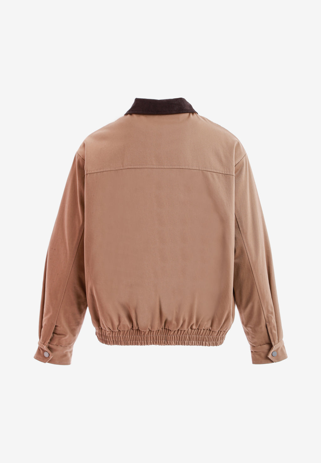 Chaqueta Harrington de canvas con cuello efecto piel y logo bordado | MWM [PS_COLORS:CAMEL]