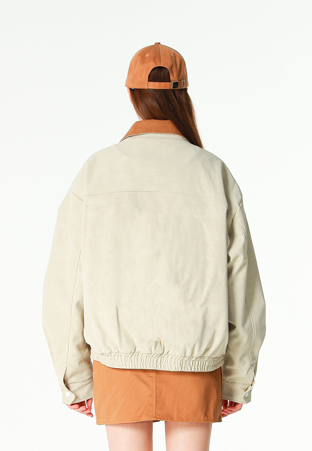 Chaqueta Harrington efecto piel y forro animal print | MWM [PS_COLORS:ECRU]