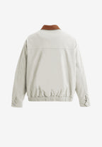 Chaqueta Harrington efecto piel y forro animal print | MWM [PS_COLORS:ECRU]