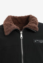 Chaqueta reversible TEDDY de corte relajado con pelo texturizado y parche Mike Bag | MWM [PS_COLORS:BROWN]