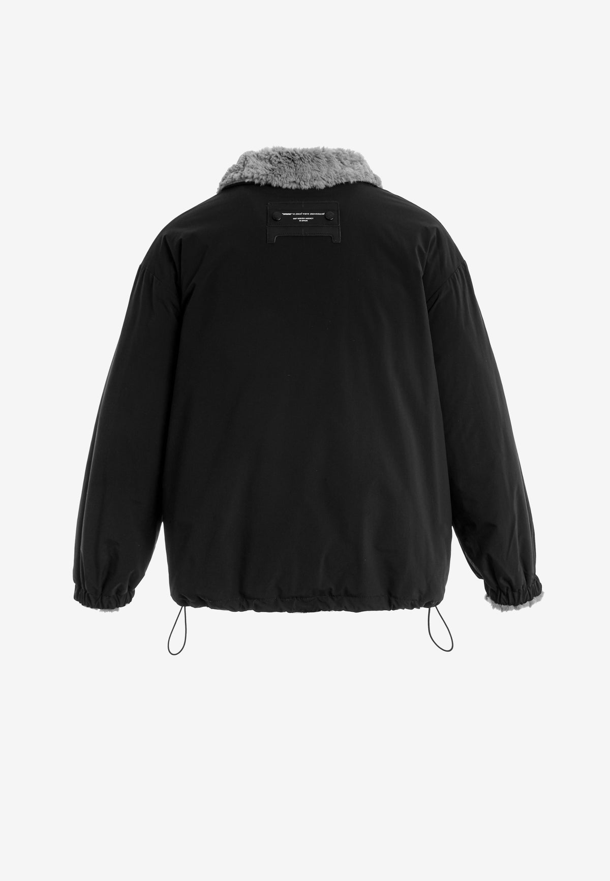 Chaqueta reversible TEDDY de corte relajado con pelo texturizado y parche Mike Bag | MWM [PS_COLORS:GREY]