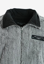 Chaqueta reversible TEDDY de corte relajado con pelo texturizado y parche Mike Bag | MWM [PS_COLORS:GREY]