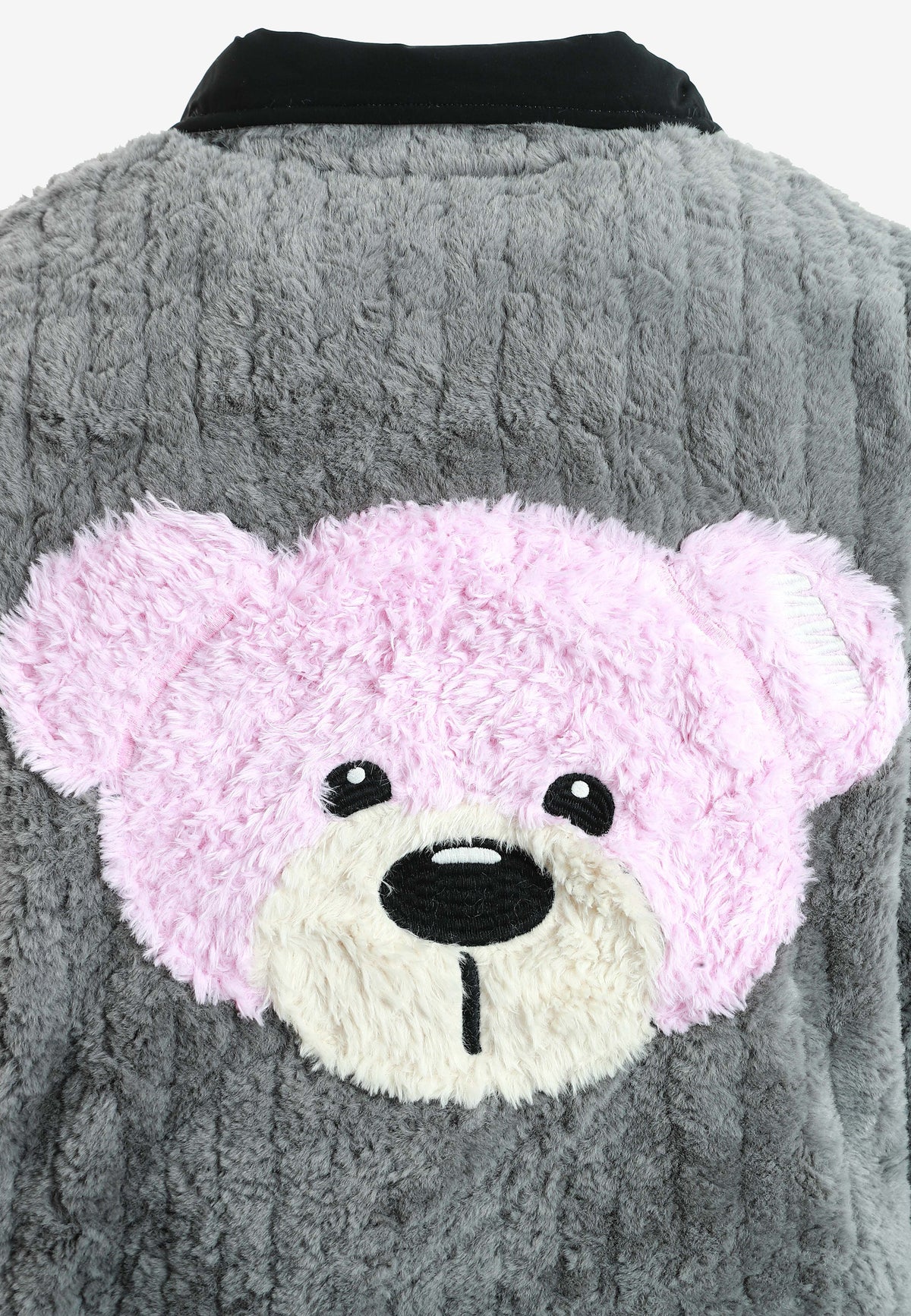 Chaqueta reversible TEDDY de corte relajado con pelo texturizado y parche Mike Bag | MWM [PS_COLORS:GREY]
