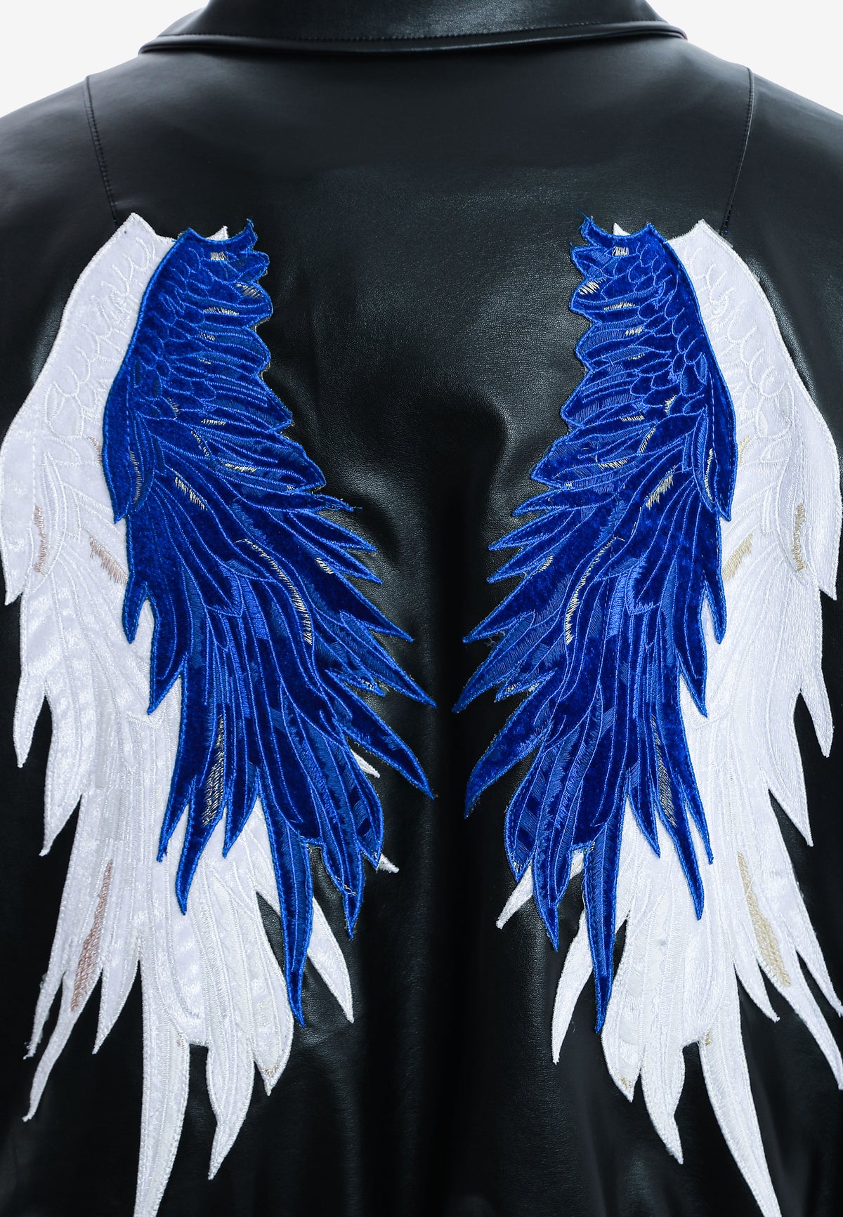 Chaqueta bomber Wings efecto piel con alas en mangas y espalda y forro de pelo extraíble | MWM [PS_COLORS:BLACK]