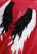 Chaqueta bomber Wings efecto piel con alas en mangas y espalda y forro de pelo extraíble | MWM [PS_COLORS:FUCHSIA]