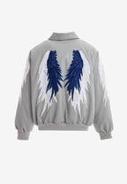 Chaqueta bomber Wings efecto piel con alas en mangas y espalda y forro de pelo extraíble | MWM [PS_COLORS:GREY]