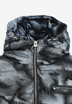 Abrigo puffer jacquard de chenilla con brillo, capucha y mangas desmontables | MWM [PS_COLORS:BLACK]