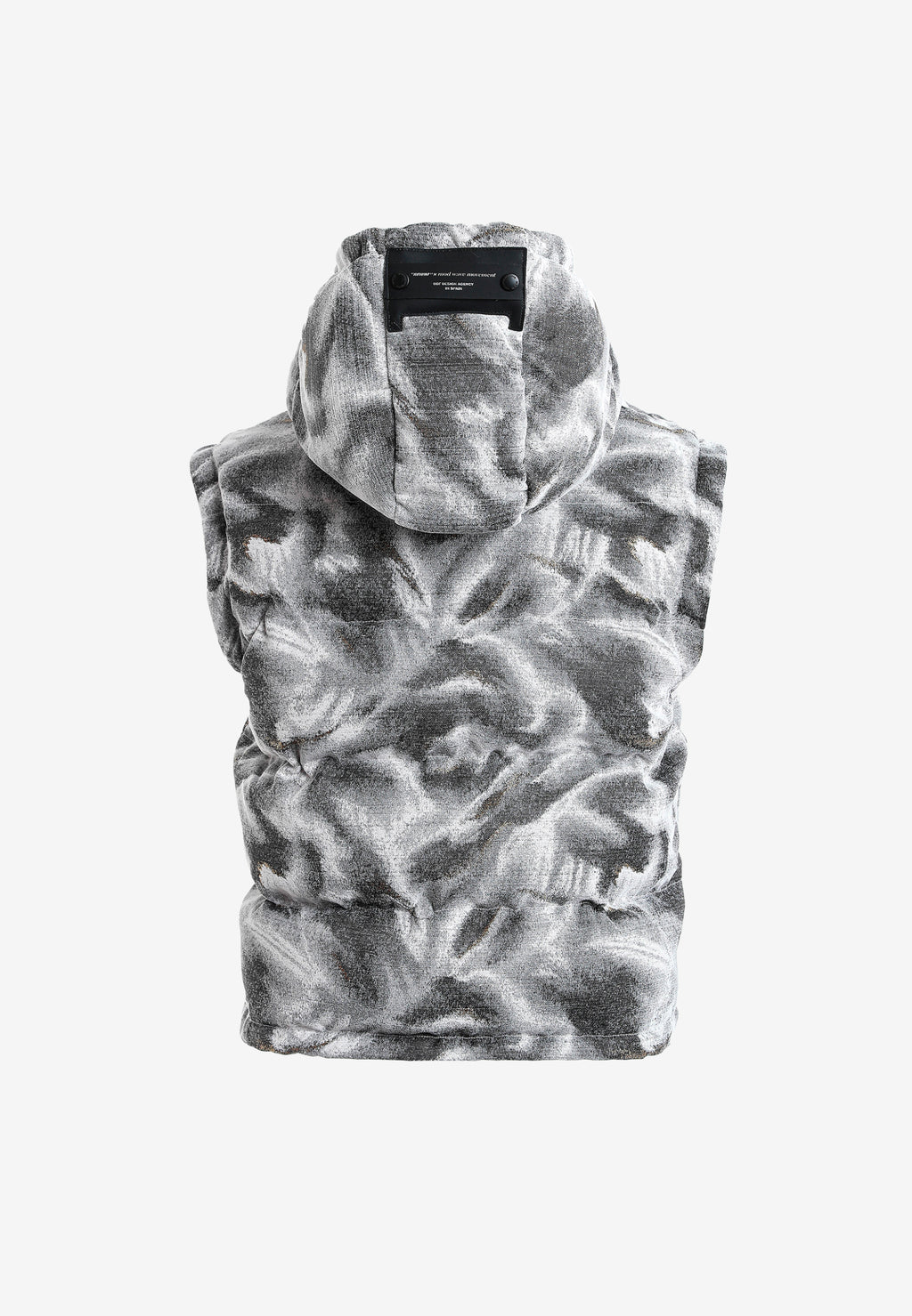 Abrigo puffer jacquard de chenilla con brillo, capucha y mangas desmontables | MWM [PS_COLORS:GREY]