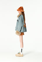 Gorro bucket de pelo con oso Teddy y orejas | MWM [PS_COLORS:BROWN]