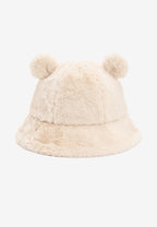 Gorro bucket de pelo con oso Teddy y orejas | MWM [PS_COLORS:ECRU]