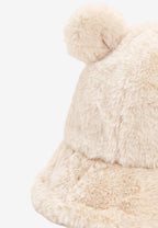 Gorro bucket de pelo con oso Teddy y orejas | MWM [PS_COLORS:ECRU]