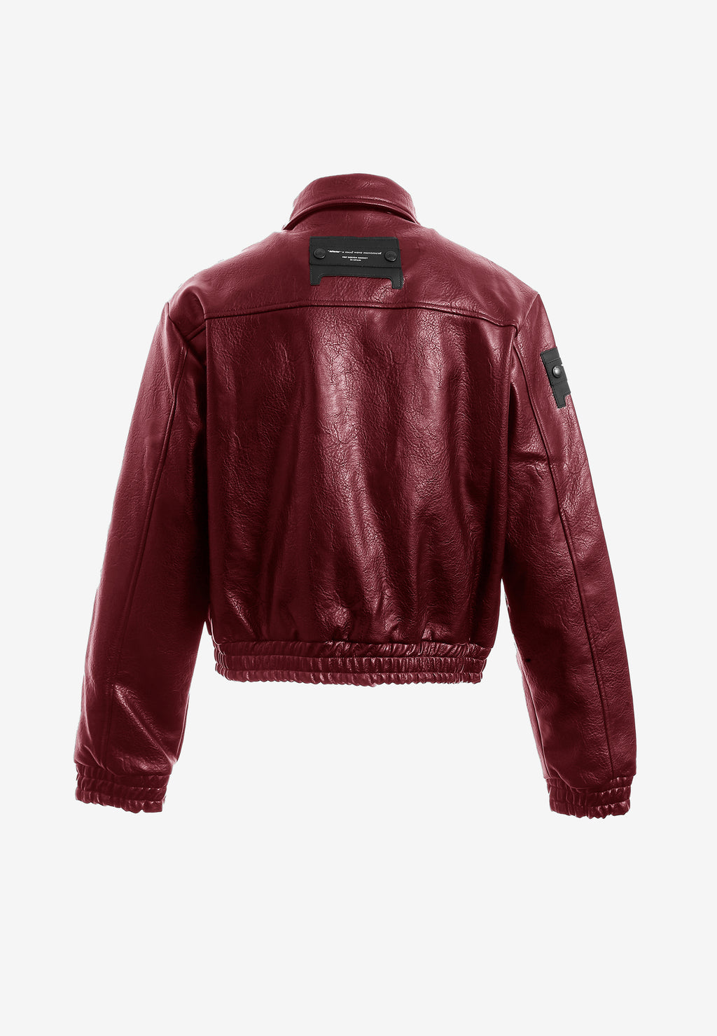 Chaqueta corta efecto piel con bolsillos en relieve | MWM [PS_COLORS:BURGUNDY]