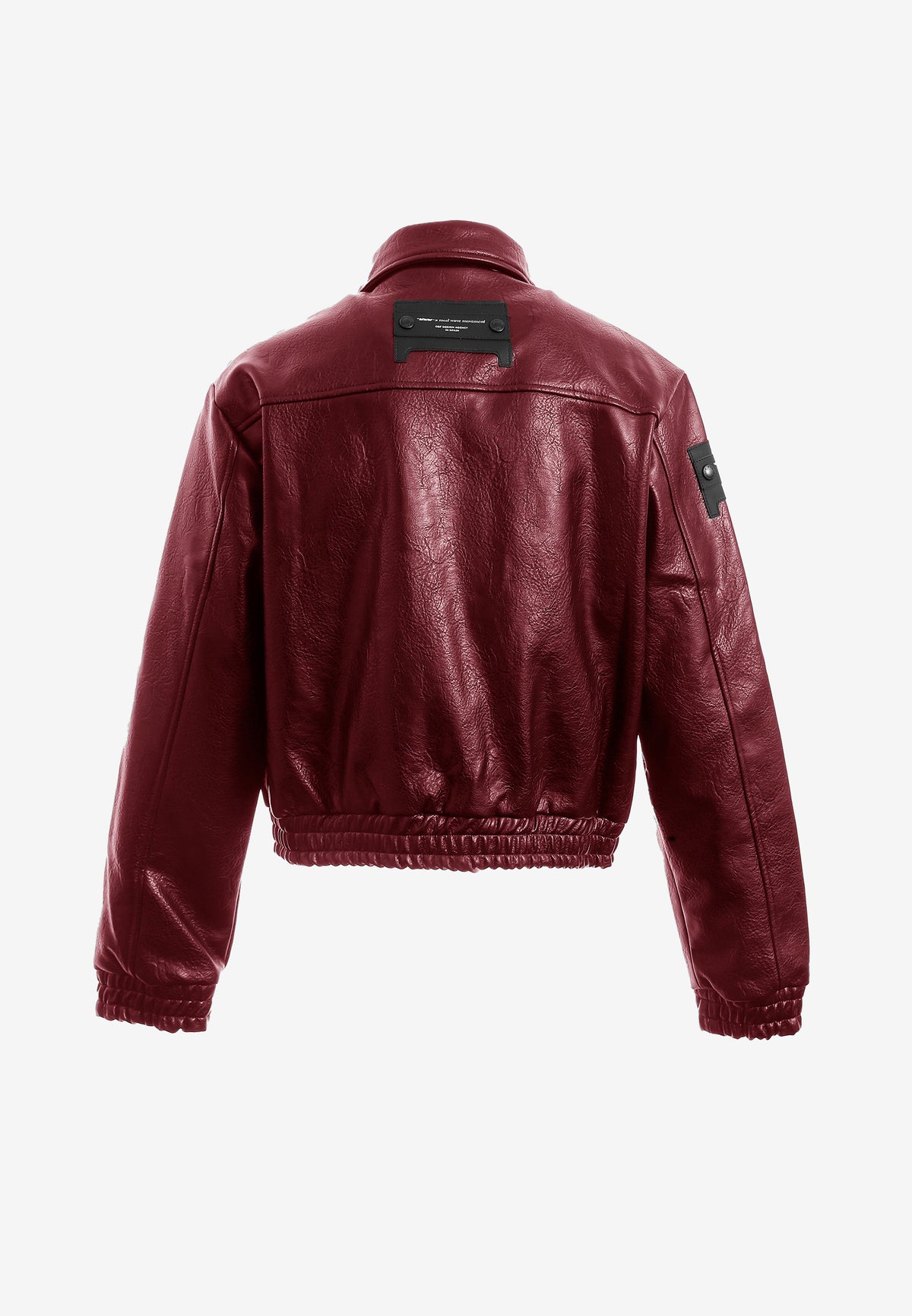 Chaqueta corta efecto piel con bolsillos en relieve | MWM [PS_COLORS:BURGUNDY]