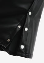 Pantalón de pierna ancha efecto piel con botones metálicos laterales | MWM [PS_COLORS:BLACK]