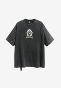 Camiseta de corte regular lavada con logo infinito y cruz bordada | MWM [PS_COLORS:BLACK]